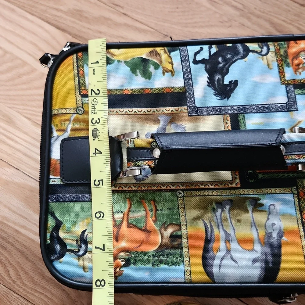 Colorful Animal Print Travel Case Horses Equestrian Train Case Make Up Case